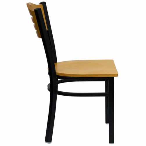 Black metal best sale and wood chairs