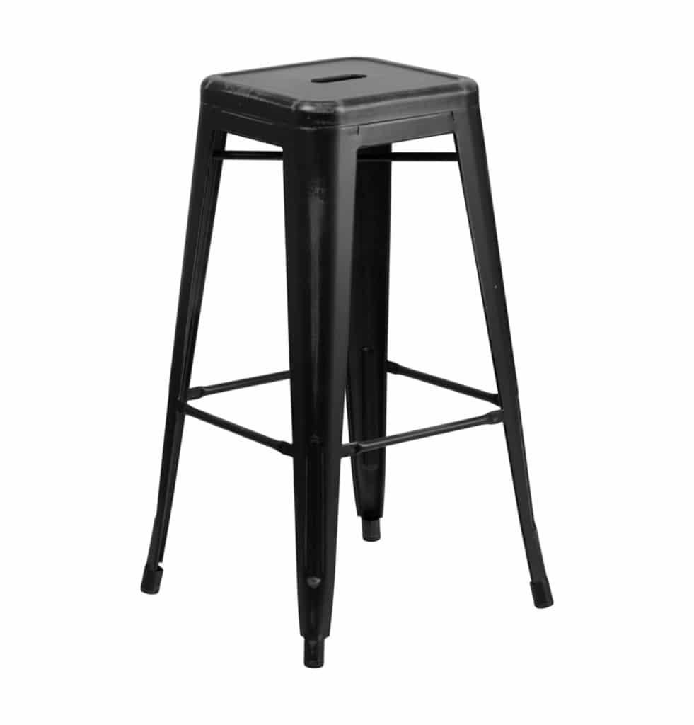 Distressed Metal Bar Stools Backless Barstools Cafe Tables Inc   30 High Backless Distressed Black Metal Indoor Barstool Et Bt3503 30 Bk Gg 20 981x1024 